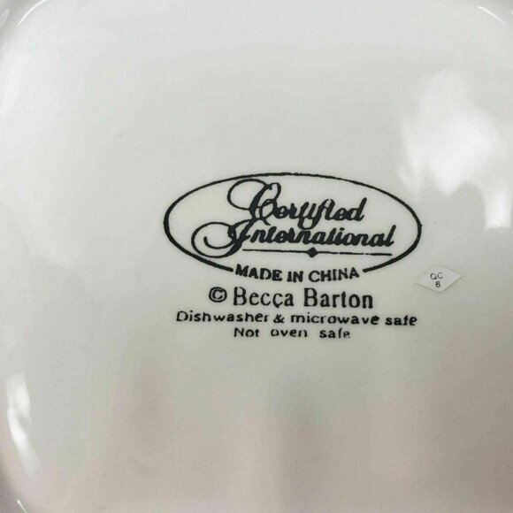 Becca Barton Santa Cookie Plate Xmas Embossed‎ Ceramic Certified International - Picture 6 of 8